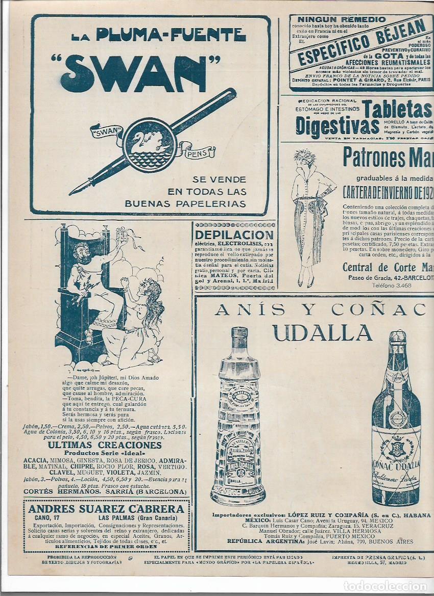 Colecionismo: A&Ntilde;O 1920 RECORTE PRENSA PUBLICIDAD CORTES HERMANOS SARRIA CREACIONES IDEAL BELLEZA PECA CURA