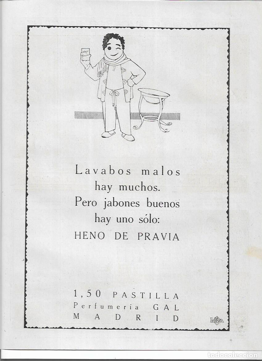 Sammelleidenschaft Papier: A&Ntilde;O 1920 RECORTE PRENSA PUBLICIDAD PASTILLA DE JABON HENO DE PRAVIA PERFUMERIA GAL