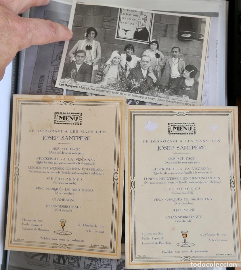 Coleccionismo: MENU DE DESAGRAVI A LES MANS D'EN JOSEP SANPERE -ACTOR Y EMPRESARIO A&Ntilde;OS 30