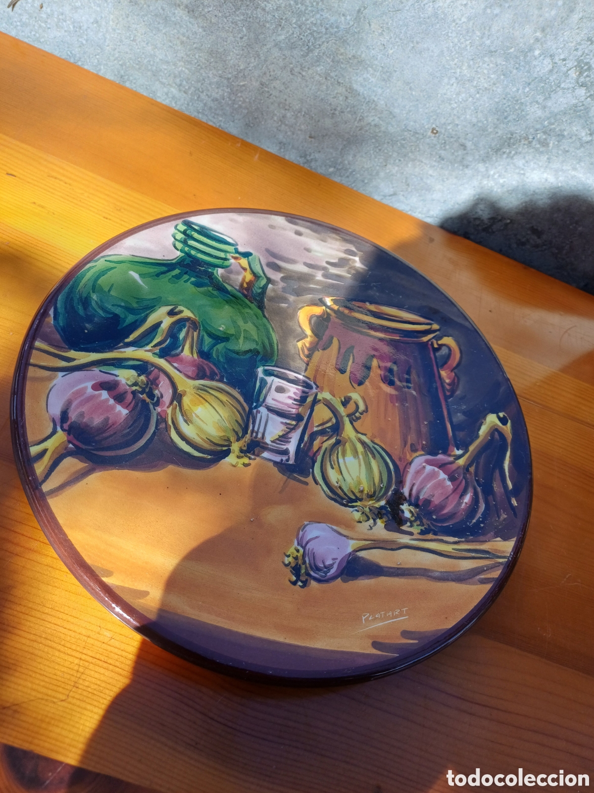 Coleccionismo: Plato ceramica Bodegon Platart pintado 22cm aprox