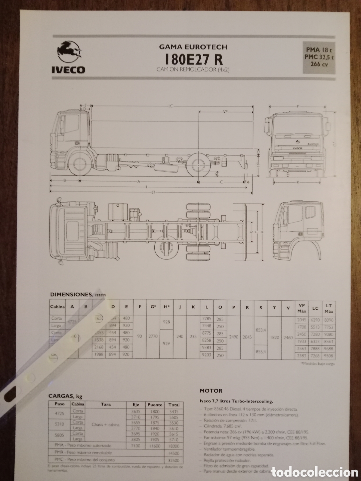 Coleccionismo: Ficha t&eacute;cnica cami&oacute;n Iveco Pegaso 180E27 R