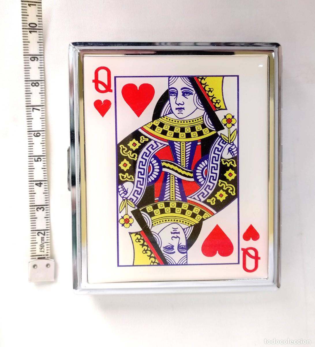 Coleccionismo: PITILLERA MET&Aacute;LICA &rdquo;DAMA POKER&rdquo; - Foto 3