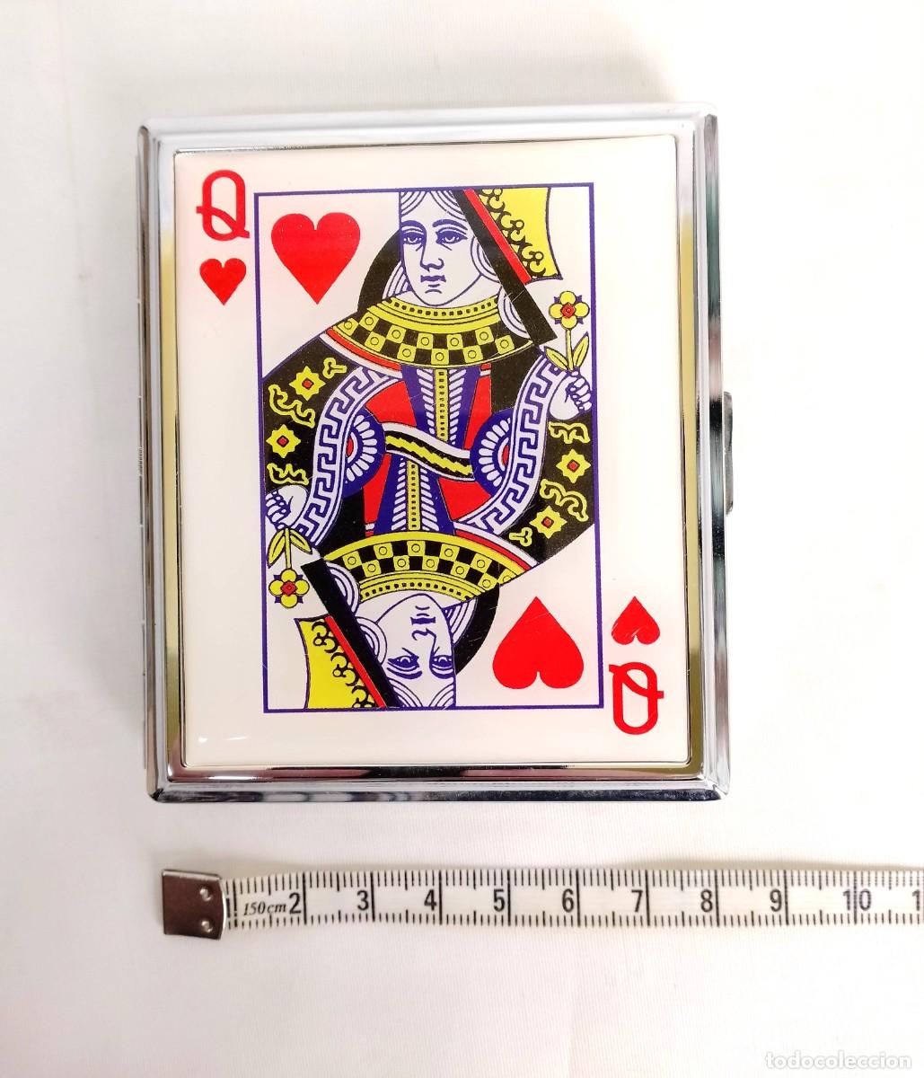 Coleccionismo: PITILLERA MET&Aacute;LICA &rdquo;DAMA POKER&rdquo; - Foto 4