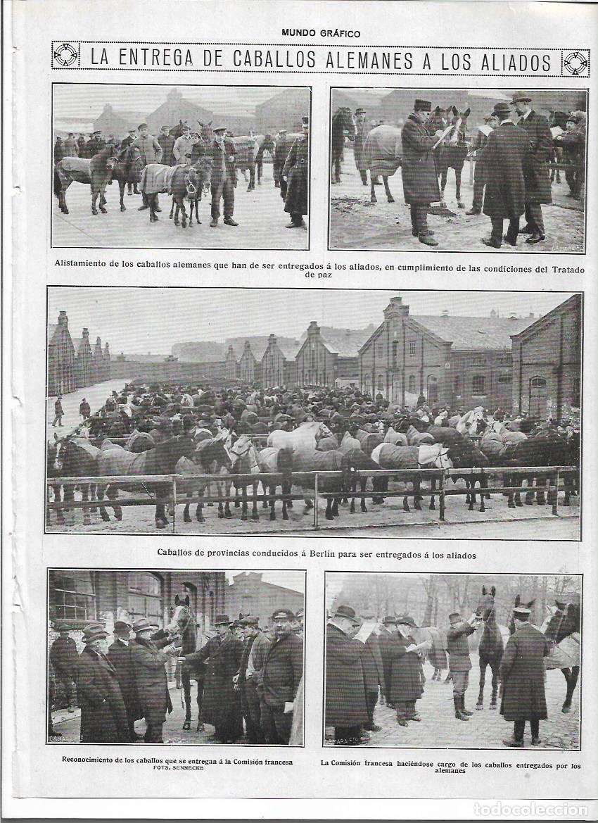 Coleccionismo: A&Ntilde;O 1920 RECORTE PRENSA GUERRA ENTREGA DE CABALLOS ALEMANES A LOS ALIADOS CONDICIONES TRATADO DE PAZ