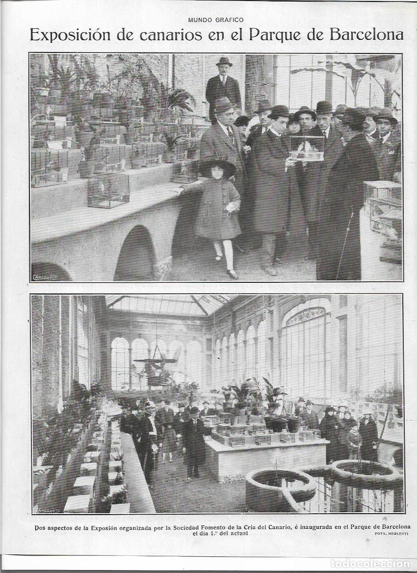 Coleccionismo: A&Ntilde;O 1920 RECORTE PRENSA BARCELONA EXPOSICION DE CANARIOS EL PARQUE SOCIEDAD FOMENTO CRIA DEL CANARIO