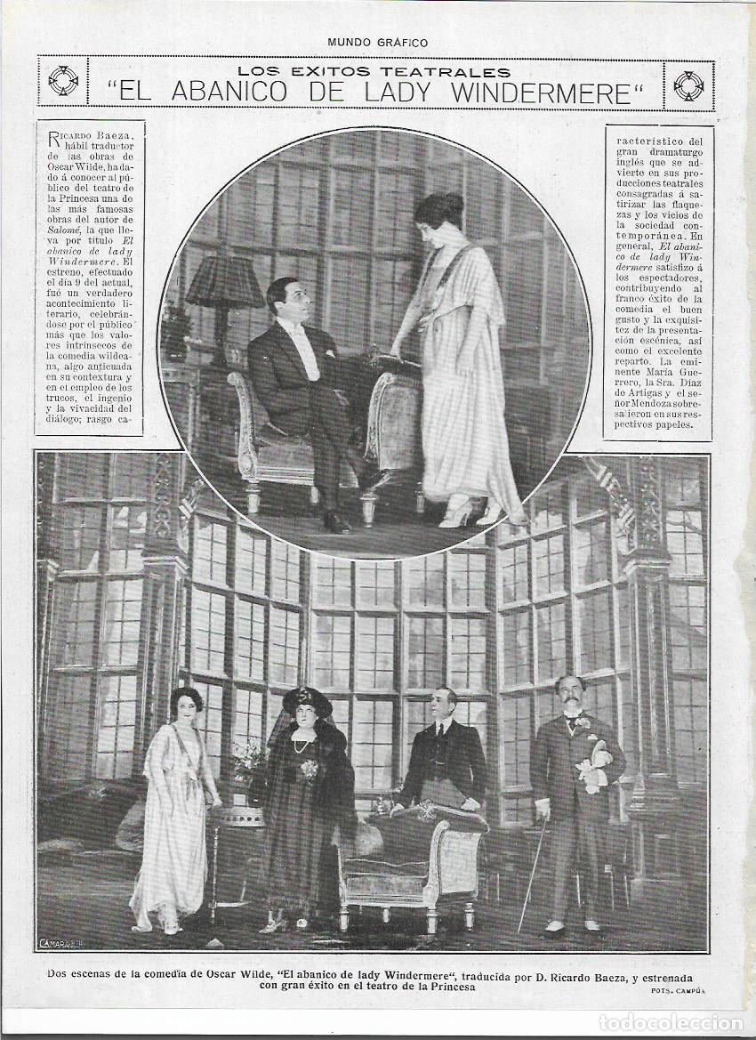 Sammelleidenschaft Papier: A&Ntilde;O 1920 RECORTE PRENSA MADRID TEATRO DE LA PRINCESA EXITO OBRA EL ABANICO DE LADY WINDERMERE