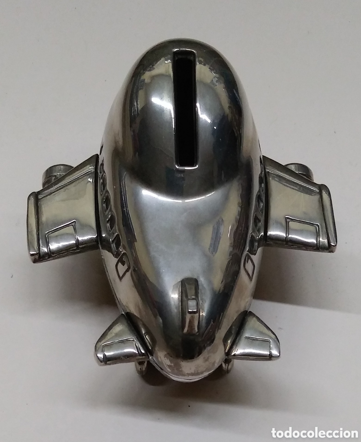 Coleccionismo: Avi&oacute;n de metal con hucha - Foto 2