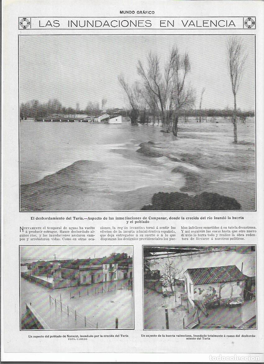 Colecionismo: A&Ntilde;O 1920 RECORTE PRENSA VALENCIA INUNDACIONES EN CAMPANAR POBLADO DE NAZARET DESBORDAMIENTO TURIA