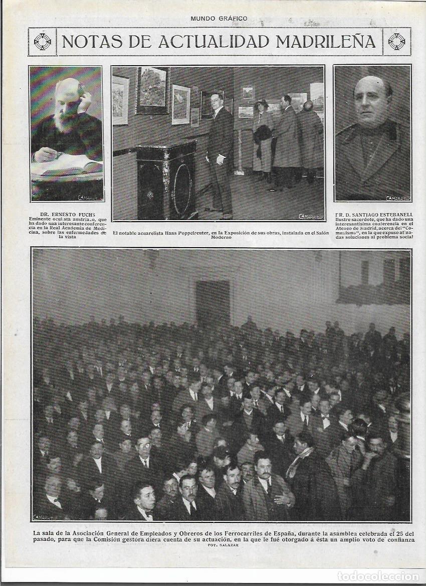 Colecionismo: A&Ntilde;O 1920 RECORTE PRENSA MADRID PINTURA EXPOSICION PINTOR HANS POPPELREUTER ACUARELAS SALON MODERNO