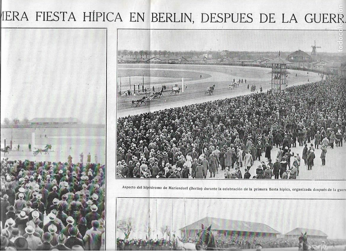 Colecionismo: 1920 RECORTE PRENSA BERLIN PRIMERA FIESTA HIPICA DESPUES DE LA GUERRA HIPODROMO MARIENDORF CABALLOS