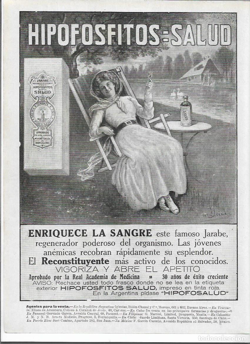 Collecting paper: A&Ntilde;O 1920 RECORTE PRENSA PUBLICIDAD HIPOFOSFITOS SALUD JARABE RECONSTITUYENTE ANEMIA APETITO