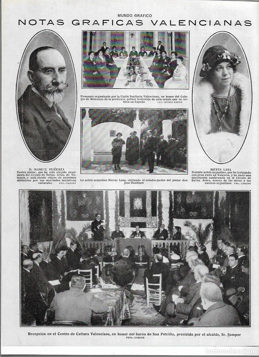 Coleccionismo: A&Ntilde;O 1920 RECORTE PRENSA VALENCIA ACTRIZ ARGENTINA NIEVES LASA EN EL ESTUDIO PINTOR JOSE BENLLIURE