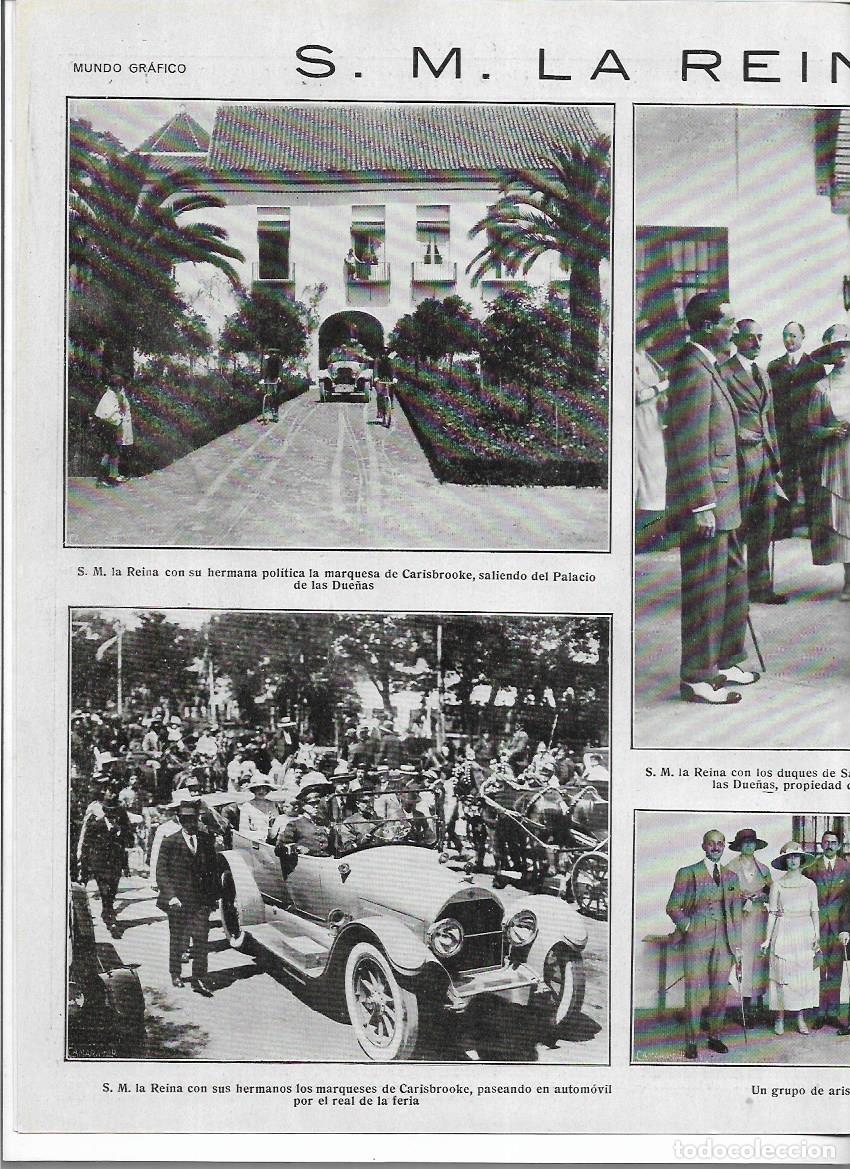 Coleccionismo: A&Ntilde;O 1920 RECORTE PRENSA VISITA LA REINA EN SEVILLA PALACIO DE LAS DUE&Ntilde;AS JARDINES DEL ALCAZAR FERIA
