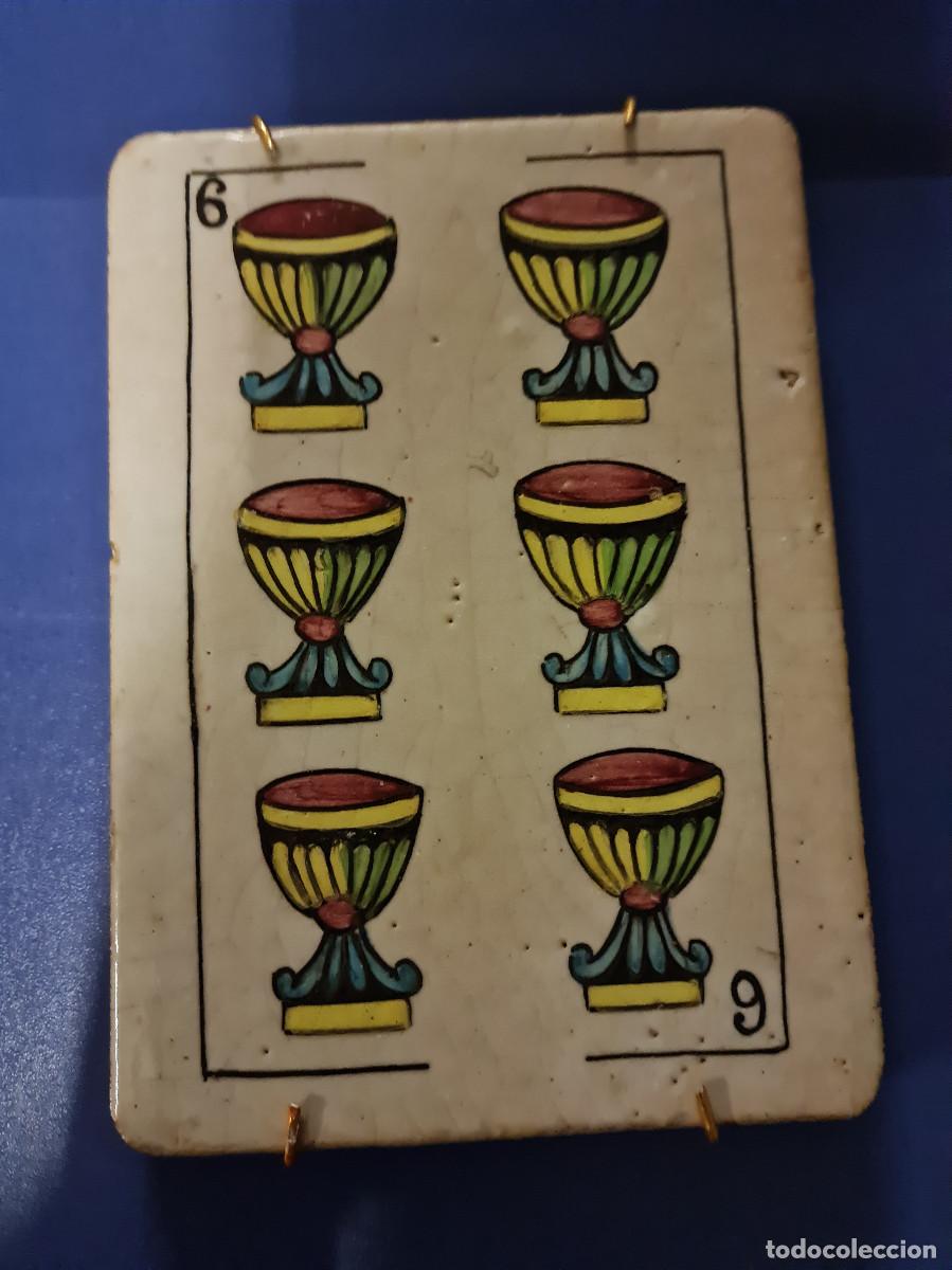 Coleccionismo: Dues rajoles en forma de cartes - Foto 1