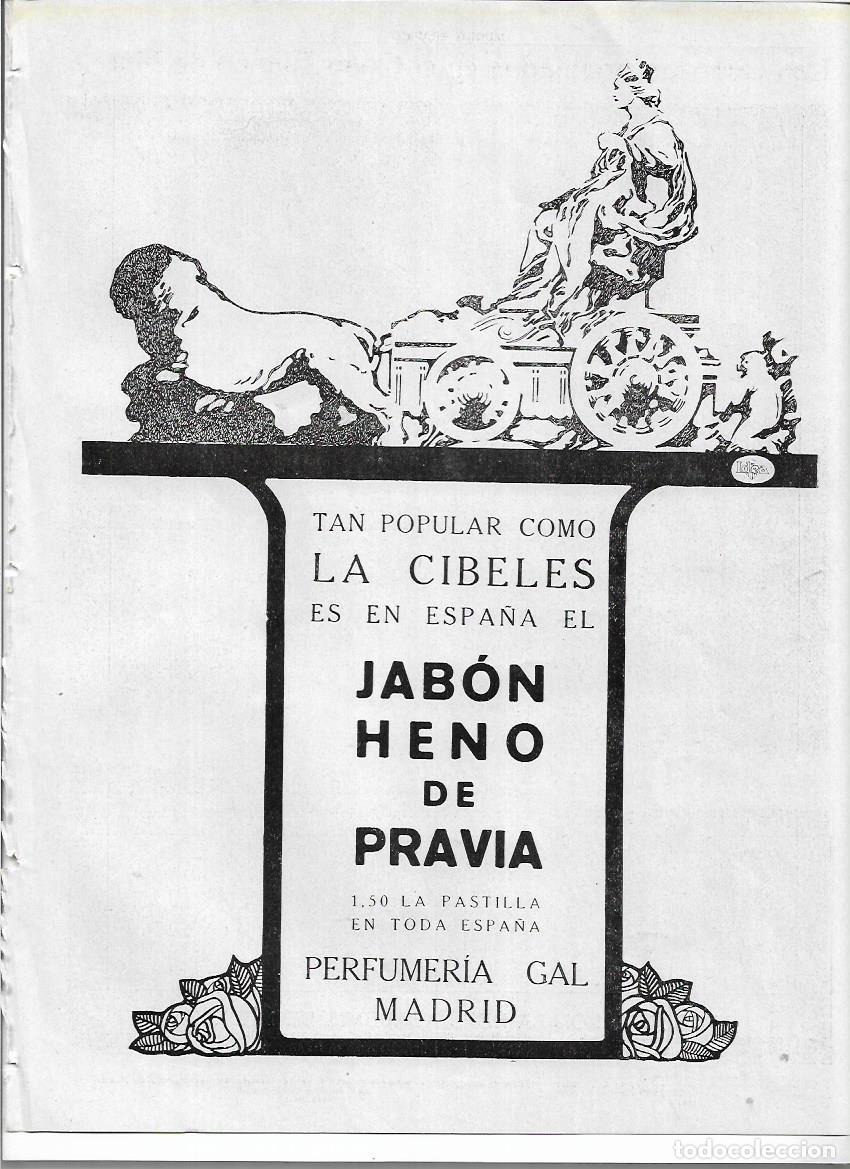 Coleccionismo: A&Ntilde;O 1920 RECORTE PRENSA PUBLICIDAD PASTILLA DE JABON HENO DE PRAVIA PERFUMERIA GAL MADRID