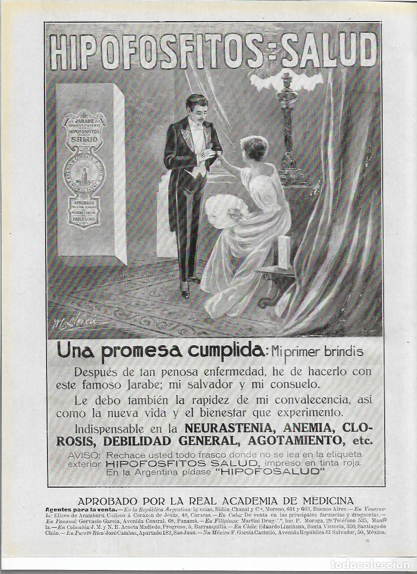 Collecting paper: A&Ntilde;O 1920 RECORTE PRENSA PUBLICIDAD HIPOFOSFITOS SALUD JARABE RECONSTITUYENTE ANEMIA APETITO