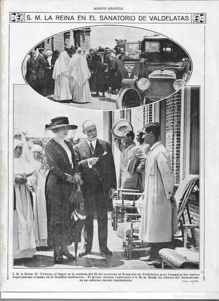 Coleccionismo: A&Ntilde;O 1920 RECORTE PRENSA SANATORIO DE VALDELATAS VISITA REINA VICTORIA DOCTOR CODINA INAUGURACION
