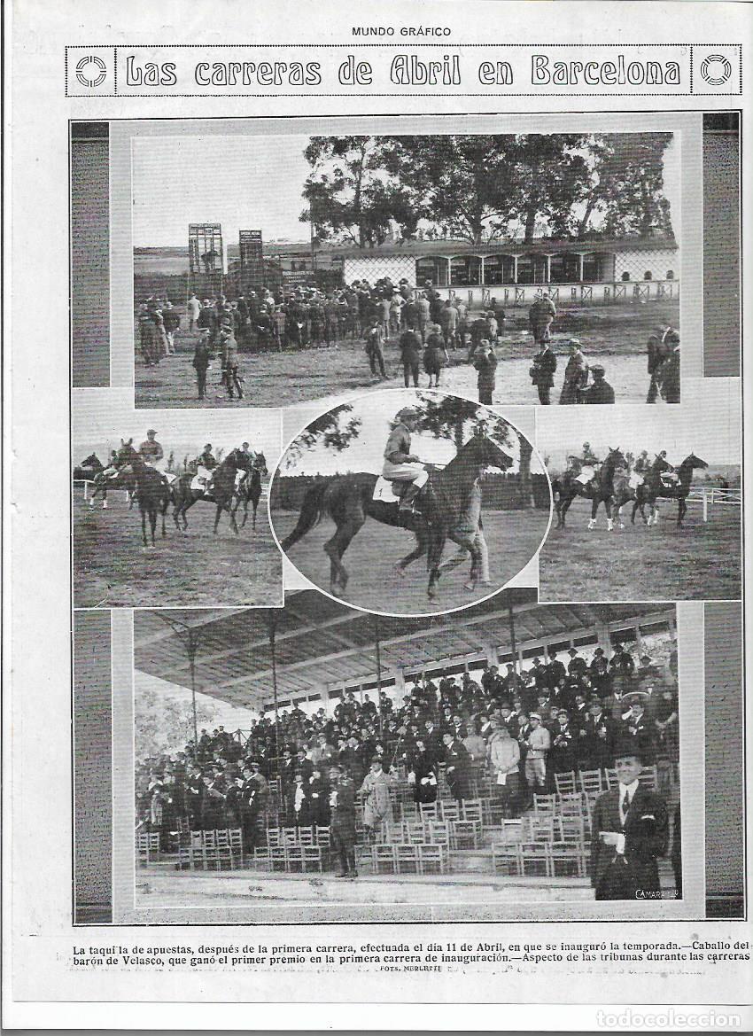 Coleccionismo: 1920 RECORTE PRENSA BCNA HIPICA CARRERAS DE ABRIL TAQUILLA APUESTAS GANADOR CABALLO BARON DE VELASCO