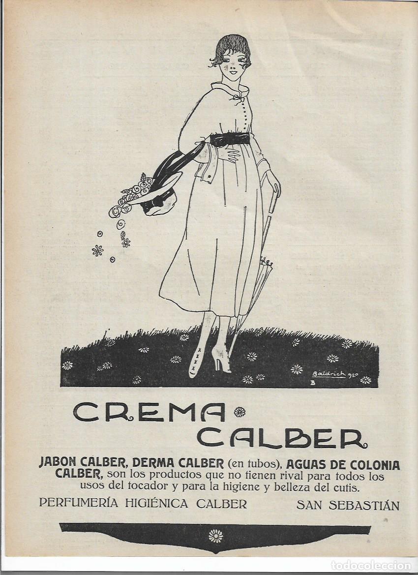 Coleccionismo: A&Ntilde;O 1920 RECORTE PRENSA PUBLICIDAD CREMA CALBER PERFUMERIA HIGIENICA DERMA POLVOS JABON COLONIA