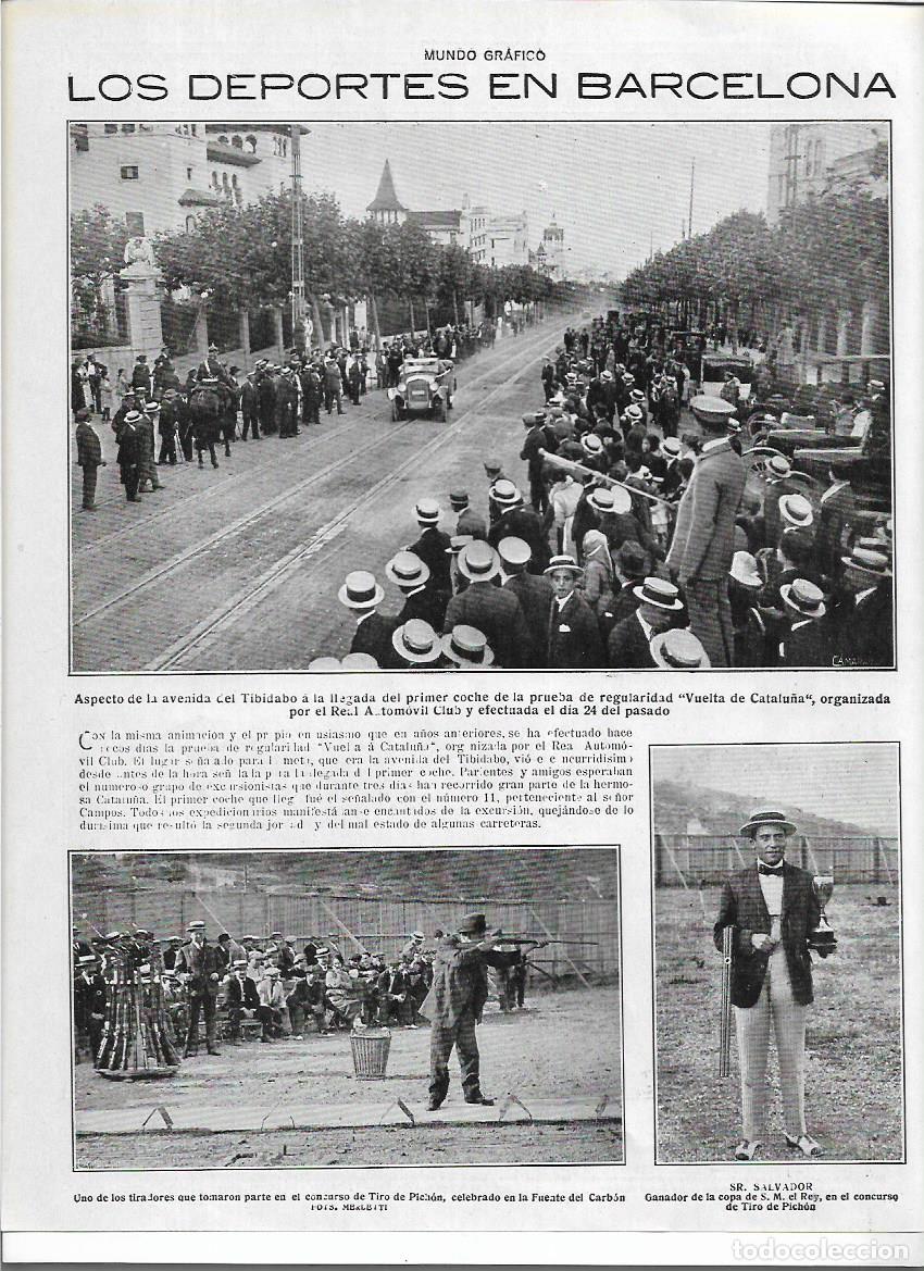 Coleccionismo: A&Ntilde;O 1920 RECORTE PRENSA BARCELONA CARRERA COCHES AUTOMOVILISMO VUELTA CATALU&Ntilde;A AVENIDA TIBIDABO
