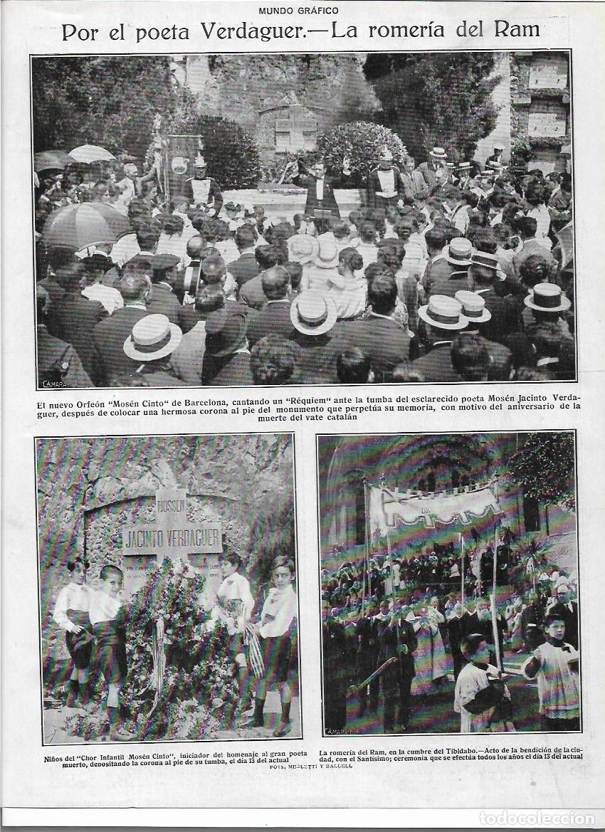 Coleccionismo: A&Ntilde;O 1920 RECORTE PRENSA CORO ORFEON MOSSEN CINTO CANTANDO REQUIEM EN LA TUMBA DEL POETA VERDAGUER