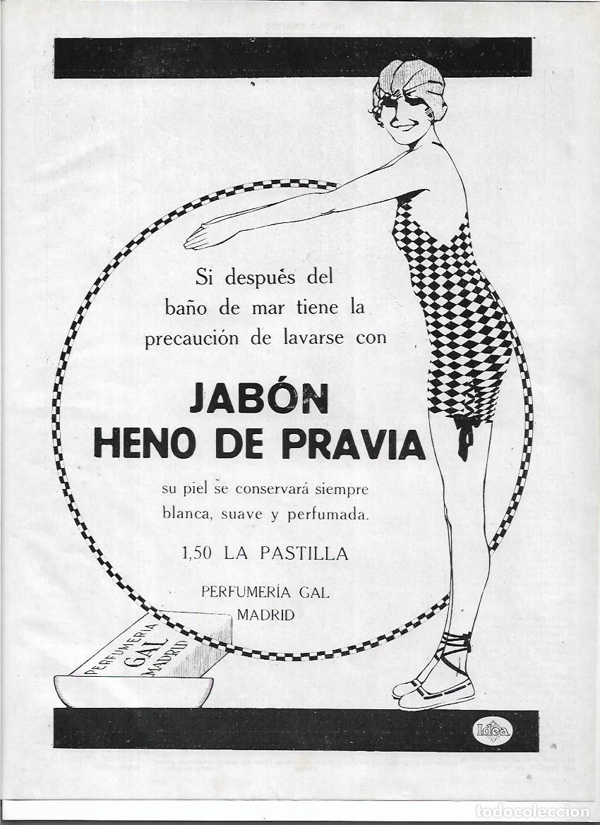 Sammelleidenschaft Papier: A&Ntilde;O 1920 RECORTE PRENSA PUBLICIDAD PASTILLA DE JABON HENO DE PRAVIA PERFUMERIA GAL MADRID