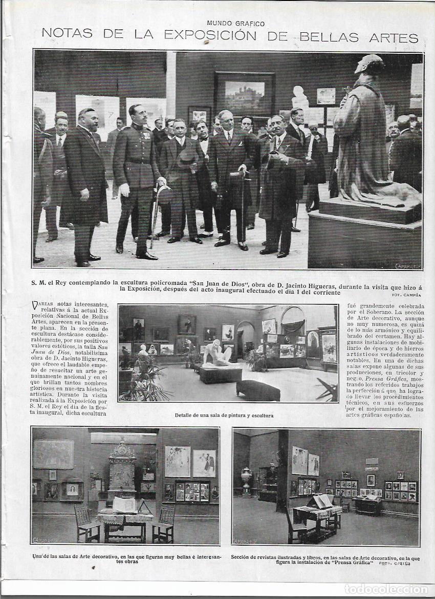 Sammelleidenschaft Papier: A&Ntilde;O 1920 RECORTE PRENSA MADRID EXPOSICION BELLAS ARTES ESCULTURA JACINTO HIGUERAS SAN JUAN DE DIOS