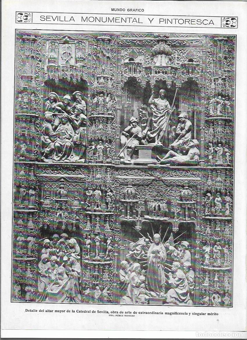 Sammelleidenschaft Papier: A&Ntilde;O 1920 RECORTE PRENSA SEVILLA DETALLE ALTAR MAYOR DE LA CATEDRAL GRAN OBRA DE ARTE