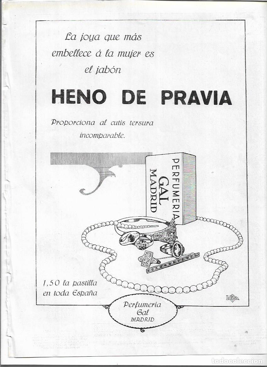 Sammelleidenschaft Papier: A&Ntilde;O 1920 RECORTE PRENSA PUBLICIDAD PASTILLA DE JABON HENO DE PRAVIA PERFUMERIA GAL MADRID