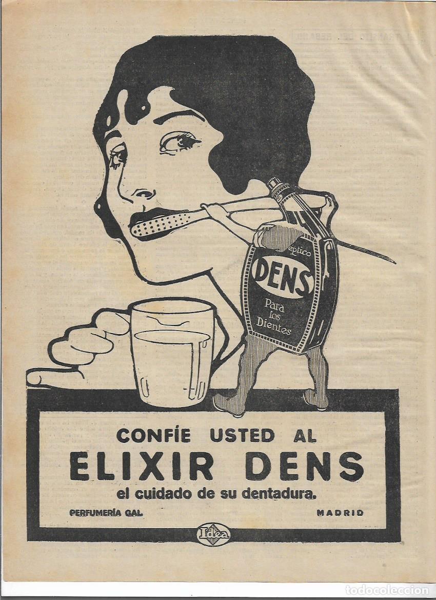 Sammelleidenschaft Papier: A&Ntilde;O 1919 RECORTE PRENSA PUBLICIDAD ELIXIR DENS CUIDADO DIENTES DENTADURA PERFUMERIA GAL MADRID