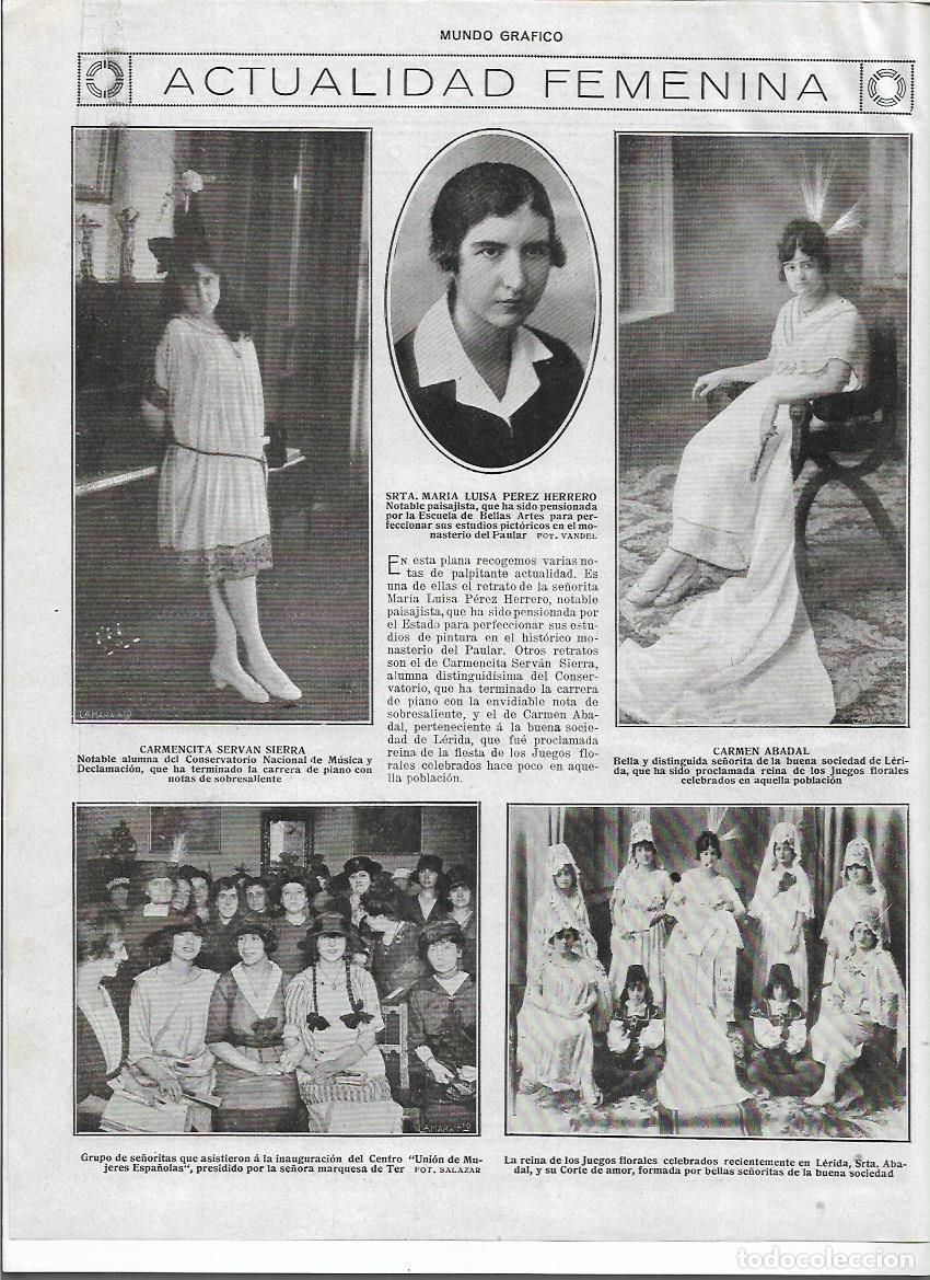 Sammelleidenschaft Papier: A&Ntilde;O 1919 RECORTE PRENSA LLEIDA JUEGOS FLORALES REINA CARMEN ABADAL Y SU CORTE DE AMOR