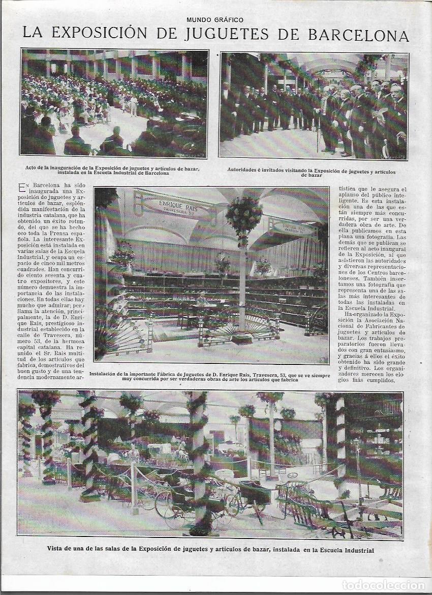 Sammelleidenschaft Papier: A&Ntilde;O 1919 RECORTE PRENSA BARCELONA EXPOSICION DE JUGUETES INSTALACION ENRIQUE RAIS DE TARRAGONA