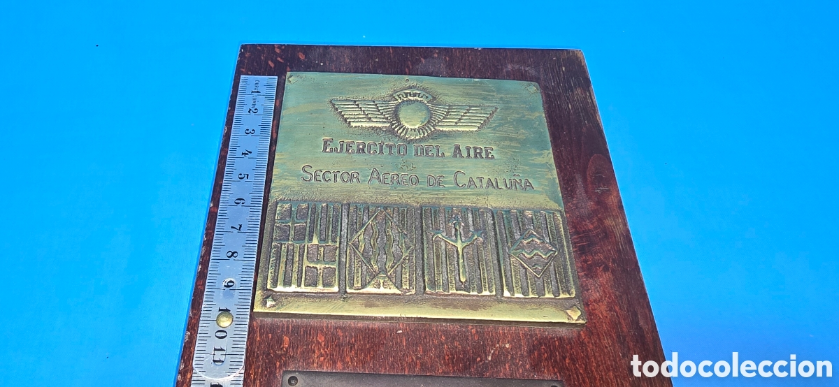 Coleccionismo: PLACA DE BRONCE METOPA EJERCITO DEL AIRE SECTOR AEREO DE CATALU&Ntilde;A.