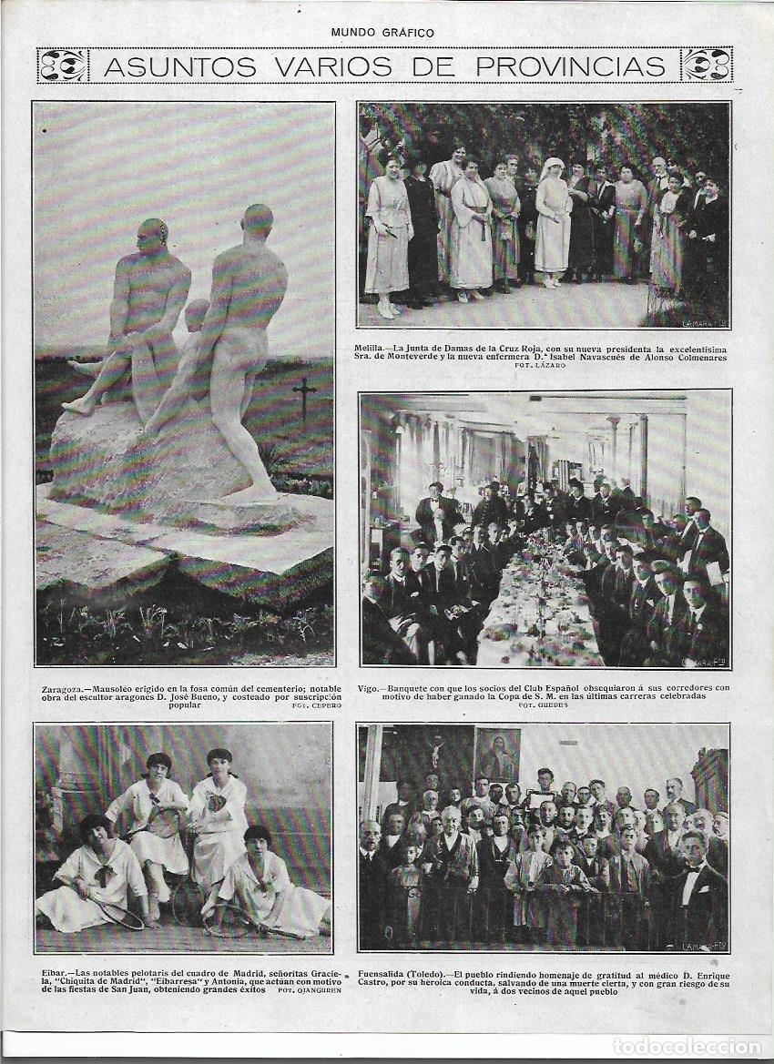 Sammelleidenschaft Papier: A&Ntilde;O 1919 RECORTE PRENSA ZARAGOZA CEMENTERIO FOSA COMUN MONUMENTO ESCULTURA JOSE BUENO