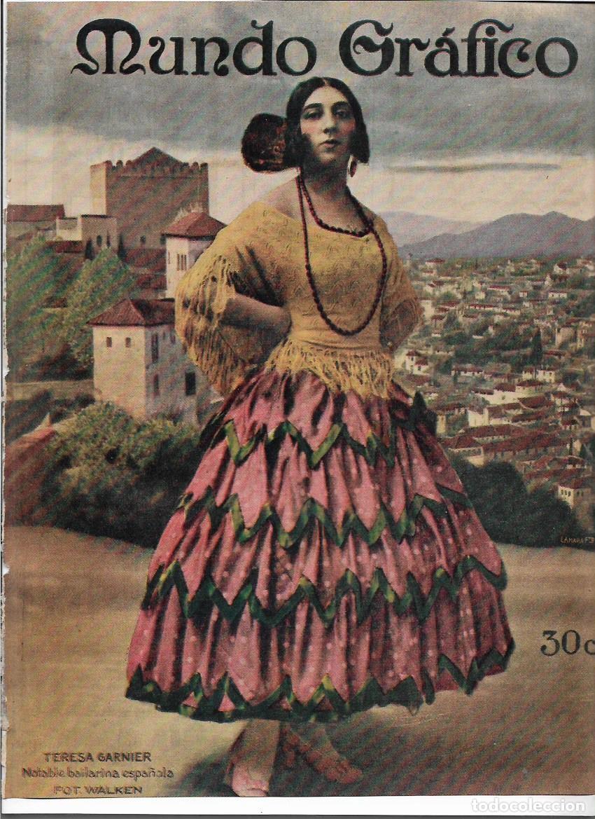 Coleccionismo: A&Ntilde;O 1919 RECORTE PRENSA TERESA GARNIER ARTISTA BAILARINA ESPA&Ntilde;OLA FOTOGRAFIA WALKEN