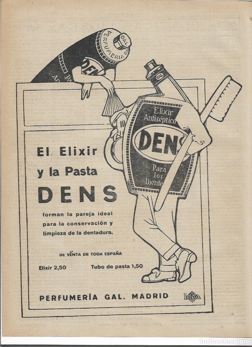 Sammelleidenschaft Papier: A&Ntilde;O 1919 RECORTE PRENSA PUBLICIDAD ELIXIR DENS CUIDADO DIENTES DENTADURA PERFUMERIA GAL MADRID
