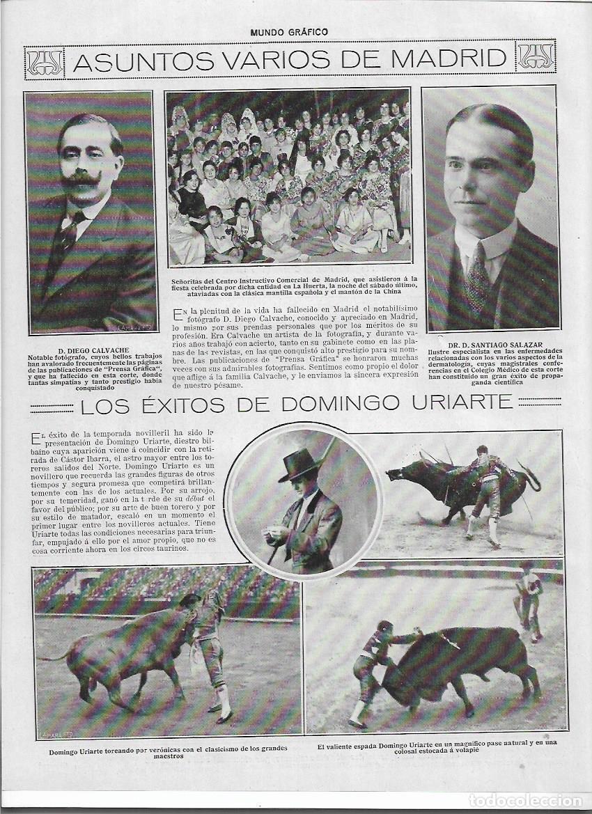 Sammelleidenschaft Papier: A&Ntilde;O 1919 RECORTE PRENSA TOROS TOREO EXITO DEL TORERO DOMINGO URIARTE VERONICA ESPADA ESTOCADA