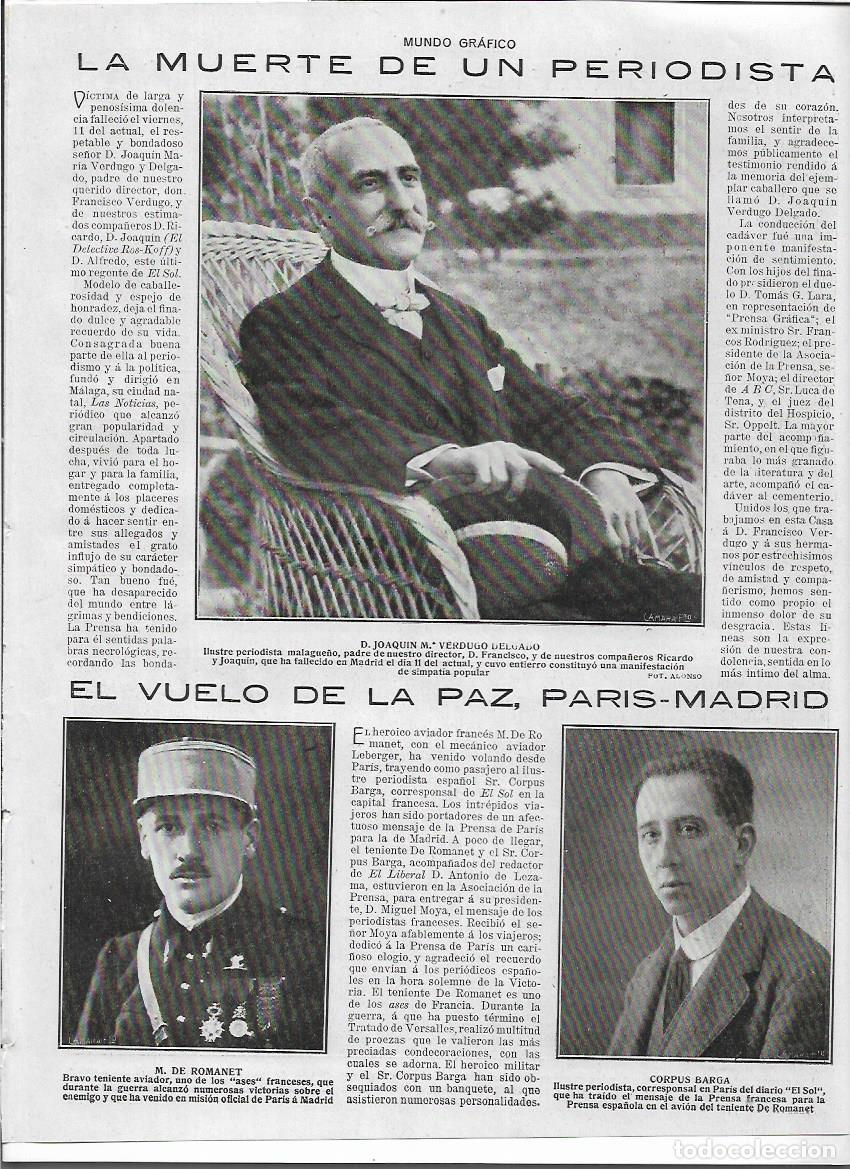 Sammelleidenschaft Papier: A&Ntilde;O 1919 RECORTE PRENSA PERIODISMO MUERTE PERIODISTA JOAQUIN MARIA VERDUGO DELGADO