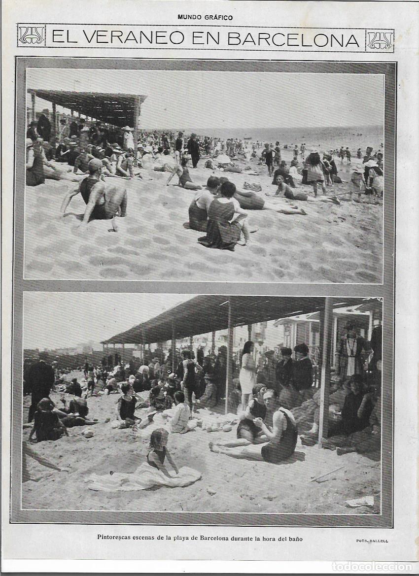 Sammelleidenschaft Papier: A&Ntilde;O 1919 RECORTE PRENSA BARCELONA PLATJA PLAYA DE LA BARCELONETA VERANO BA&Ntilde;ISTAS