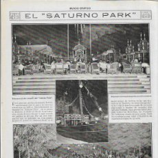 Coleccionismo: 1919 RECORTE PRENSA MADRID SATURNO PARK PARQUE RECREOS ATRACCIONES TITANIC CAFE BAR ANTONIO BARGUES