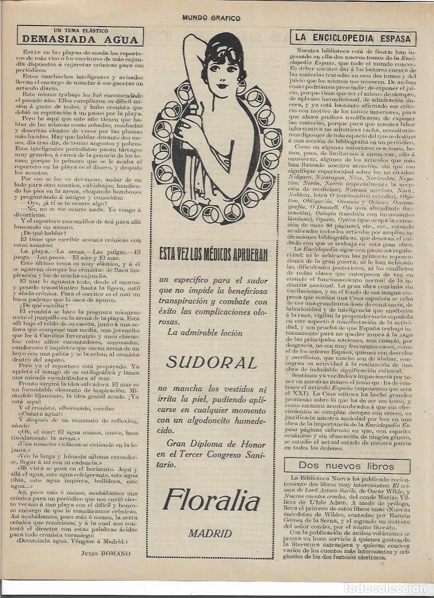 Colecionismo: A&Ntilde;O 1919 RECORTE PRENSA PUBLICIDAD SUDORAL DESODORANTE PERFUMERIA FLORALIA MADRID