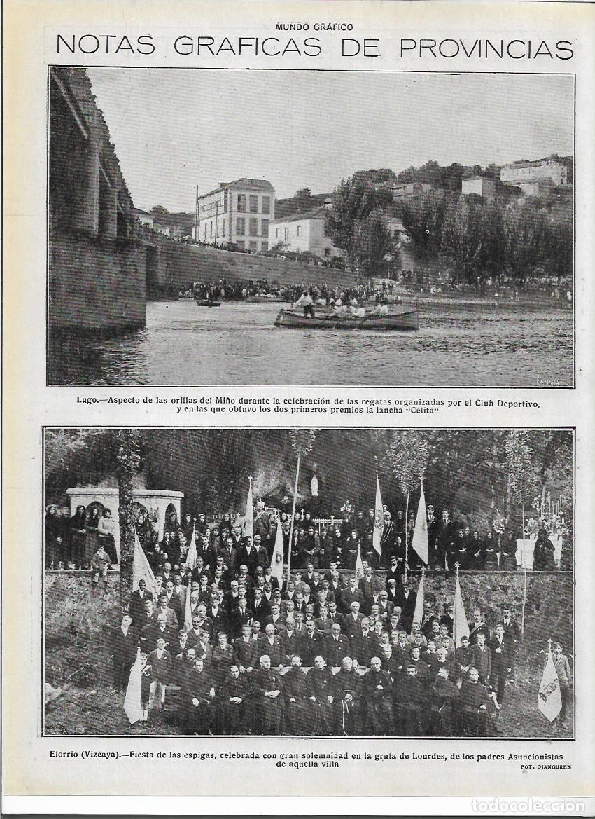 Colecionismo: A&Ntilde;O 1919 RECORTE PRENSA ELORRIO VIZCAYA FIESTA DE LAS ESPIGAS GRUTA DE LOURDES PADRES ASUNCIONISTAS