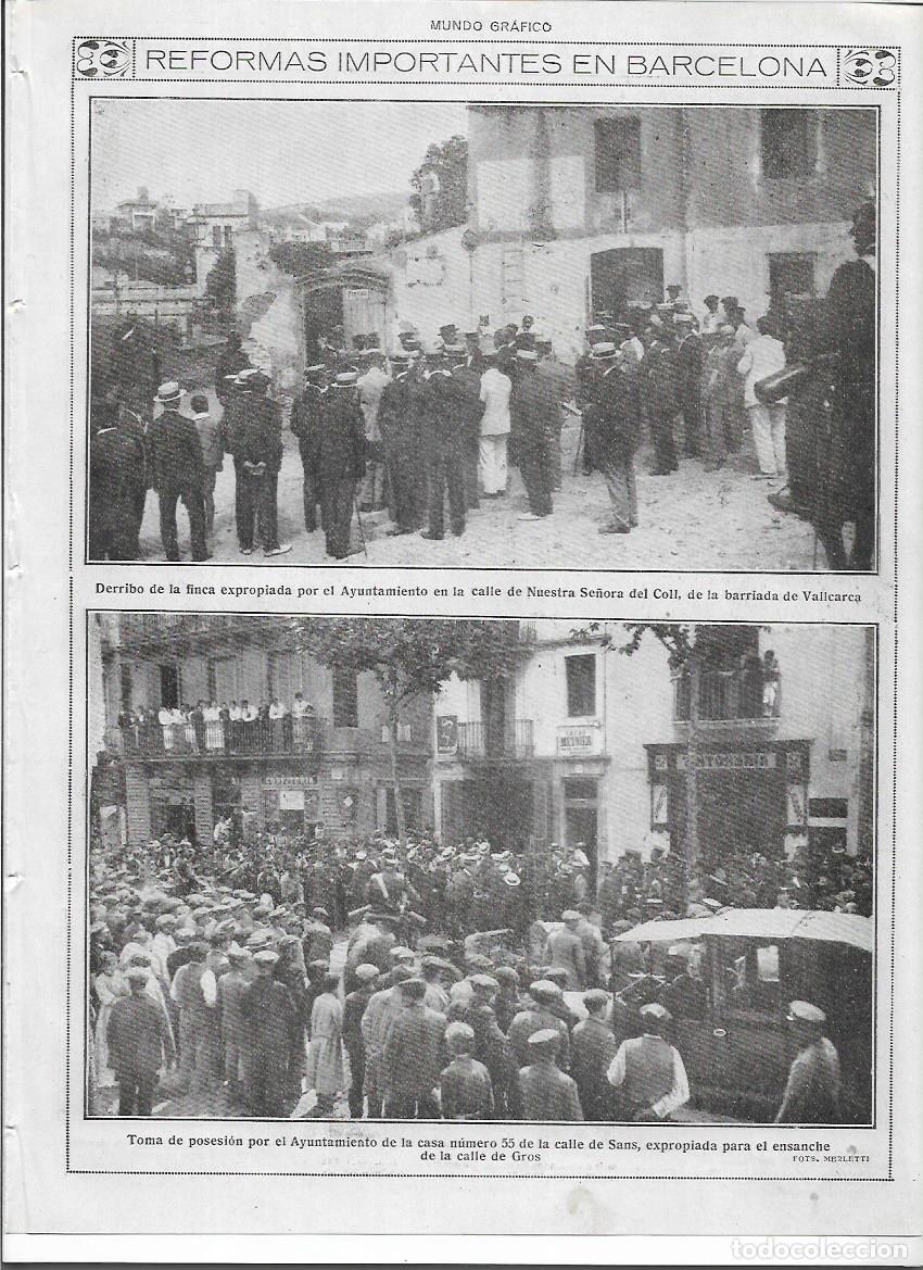 Colecionismo: A&Ntilde;O 1919 RECORTE PRENSA BCNA REFORMAS VALLCARCA DERRIBO FINCA CALLE COLL SANTS PARA EL ENSANCHE