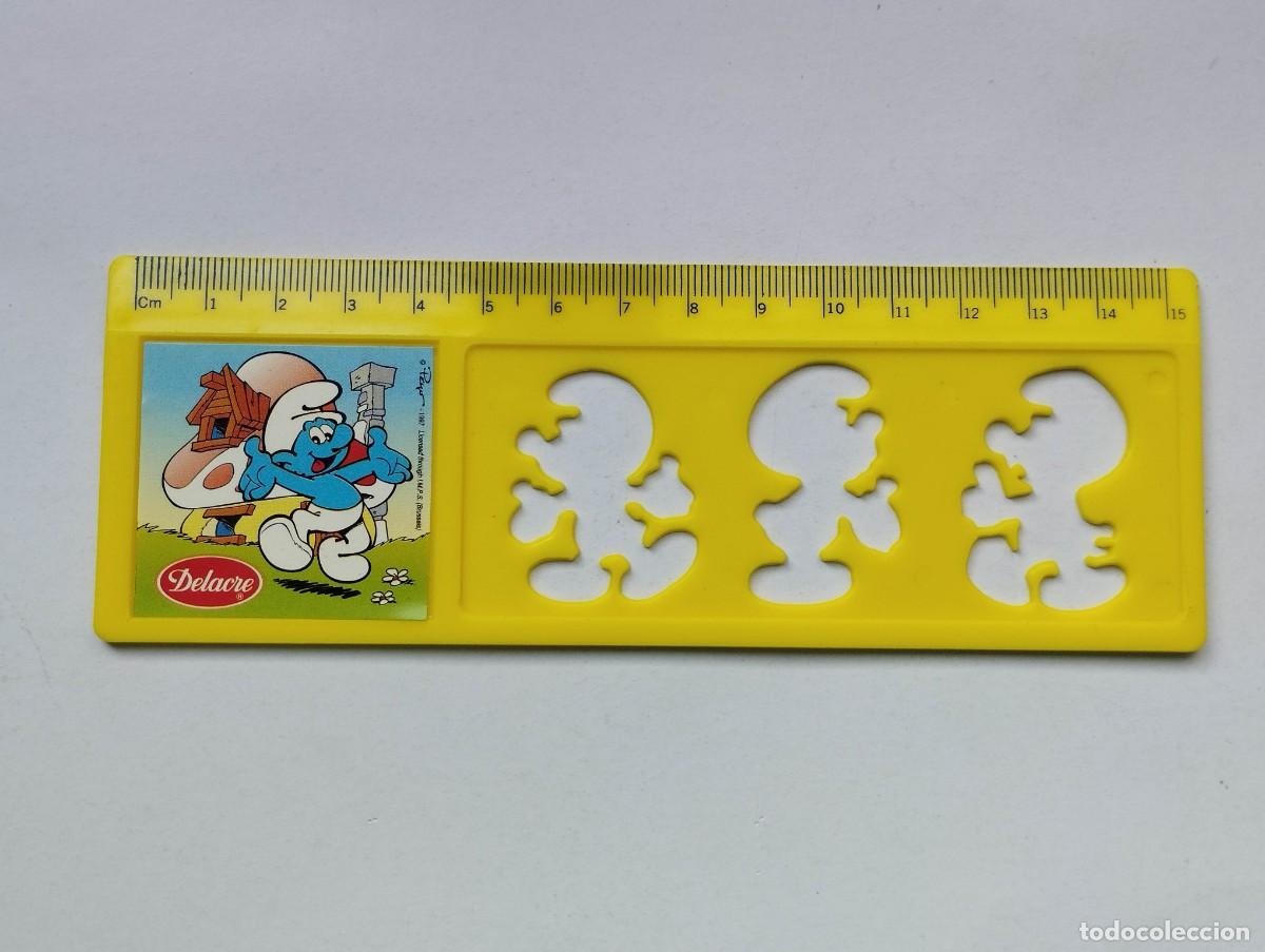 Coleccionismo: REGLA PROMOCION A&Ntilde;O 1997 LOS PITUFOS GALLETAS DELACRE - AMARILLA