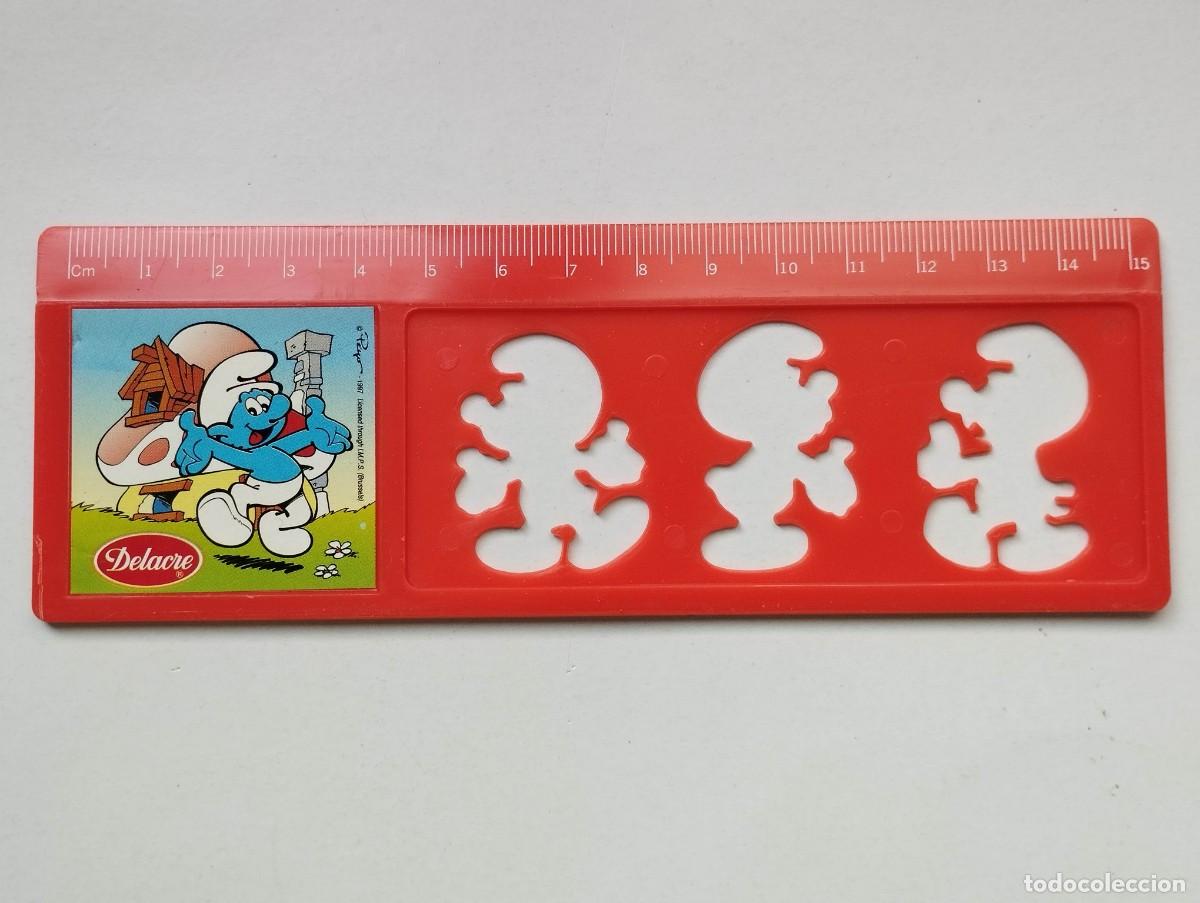 Coleccionismo: REGLA PROMOCION A&Ntilde;O 1997 LOS PITUFOS GALLETAS DELACRE - ROJO