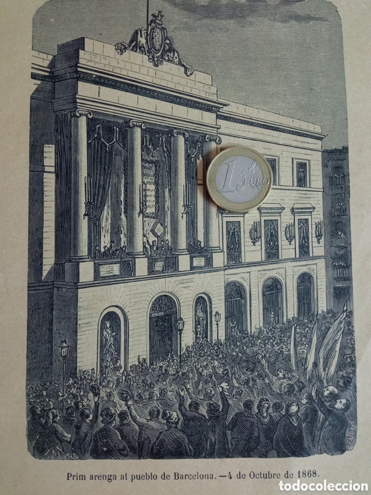 Coleccionismo: General Prim en Barcelona 1868 - Foto 2