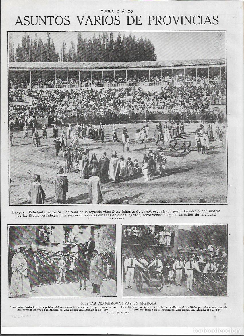 Colecionismo: A&Ntilde;O 1919 RECORTE PRENSA ANZUOLA FIESTAS CONMEMORACION DE LA BATALLA DE VALDEJUNQUERA ARTILLERIA