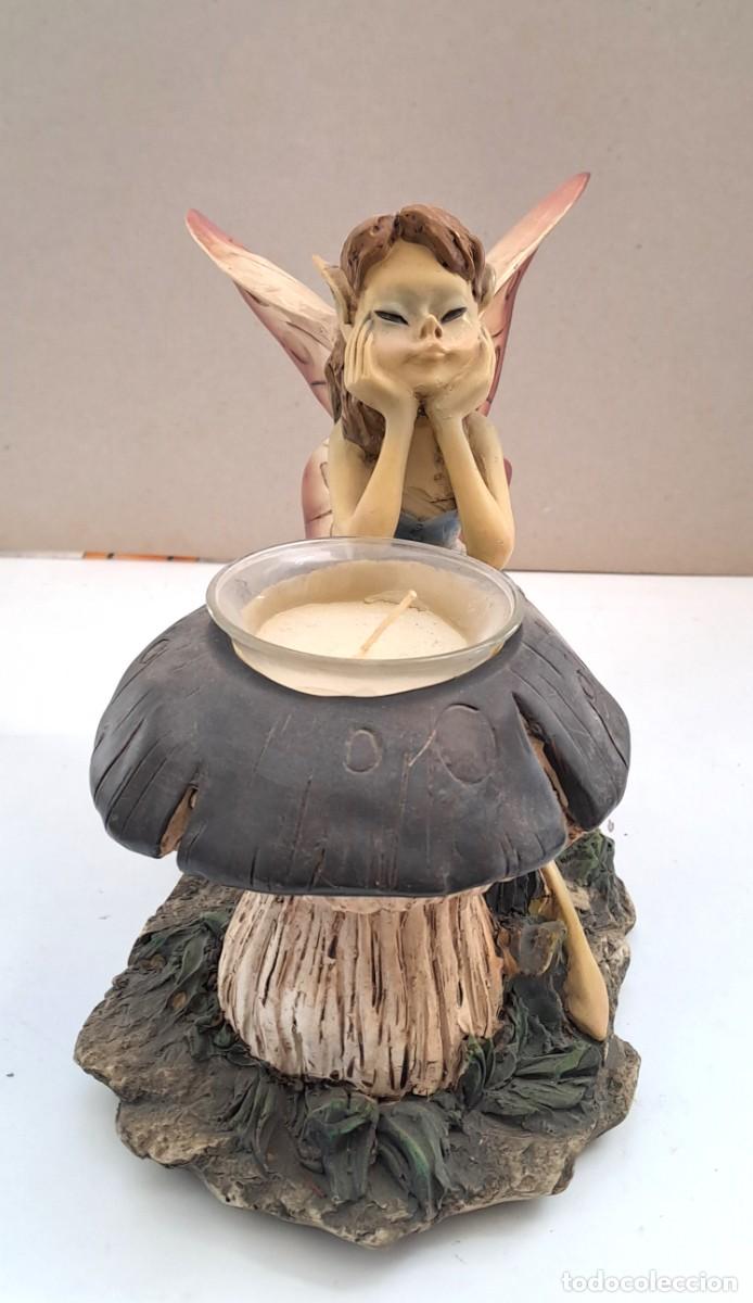 Coleccionismo: FIGURA DE DUENDE REALIZADO EN RESINA, PORTA VELAS. DUENDE-03