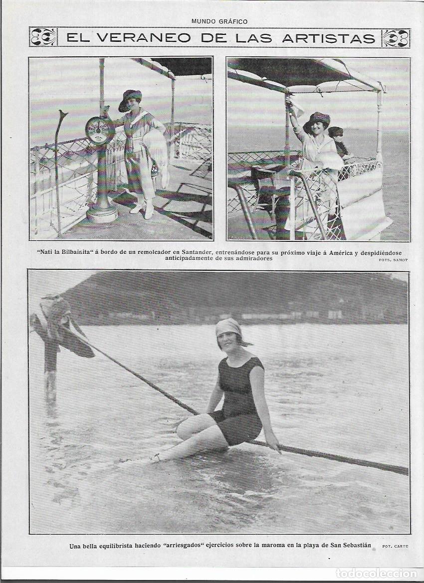 Colecionismo: A&Ntilde;O 1919 RECORTE PRENSA NATI LA BILBAINITA ARTISTA ESPA&Ntilde;OLA VERANEO EN SANTANDER