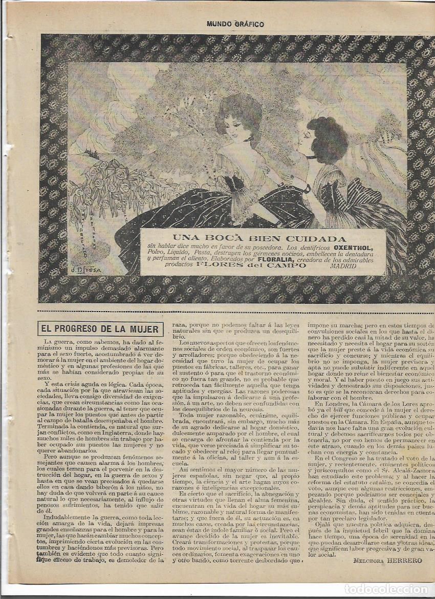 Collezionismo: A&Ntilde;O 1919 RECORTE PRENSA PUBLICIDAD DENTIFRICO OXENTHOL FLORES DEL CAMPO PERFUMERIA FLORALIA